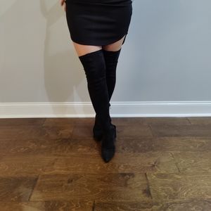 Over the knee black boots, size 9
